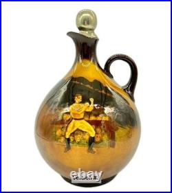 Royal Doulton Burslem Hand Painted by L. Bilton Decanter Blue Monk Whiskey Jug