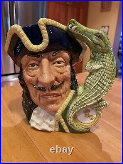 Royal Doulton Capt Hook Style 1 Large Size Character Jug Excellent Condition