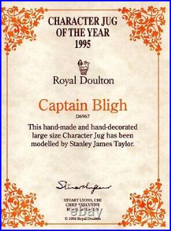 Royal Doulton Captain Bligh 1995 JOY Large Character Jug signed by M Doulton