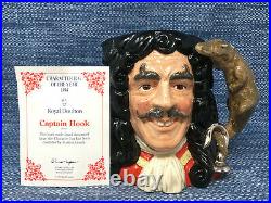 Royal Doulton Captain Hook D6947 Character Toby Jug Large 6.75 Mint