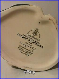 Royal Doulton Char. Jug George Washington D6965 Large 7 1/2 1995 Ltd 2,500