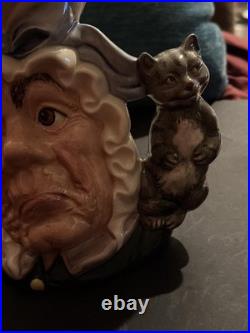 Royal Doulton Character Jug Cook and The Cheshire Cat D6842 Rare LG Toby