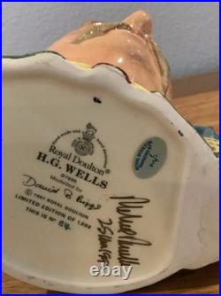 Royal Doulton Character Jug H. G. Wells D7095 Large 1998 Limited Edition Signed