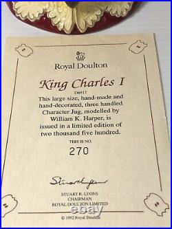 Royal Doulton Character Jug KING CHARLES I D6917 (with COA)