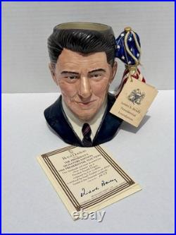 Royal Doulton Character Jug Ronald Reagan D6718 President With COA #1513 of 5000