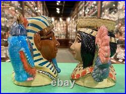 Royal Doulton Character Jug Set Tutankhamen D7127 & Ankhesenamun D7128 Ltd Ed