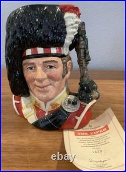 Royal Doulton Character Jug The Piper D6918 Large 1992 Limited Ed. WithCOA