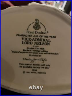 Royal Doulton Character Jug Vice Admiral Lord Nelson D6932 LARGE, 1993 rare