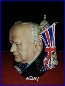 Royal Doulton Character Jug Winston Churchill D7298 C. J. Y Mint in box with cert