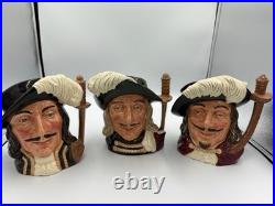 Royal Doulton Character Jugs Athos Porthos Aramis Large 7 Set 3 Musketeers 1955