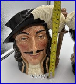 Royal Doulton Character Jugs Athos Porthos Aramis Large 7 Set 3 Musketeers 1955