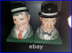 Royal Doulton Character Jugs Laurel & Hardy Bookends D7119 & D7120
