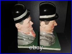 Royal Doulton Character Jugs Laurel & Hardy Bookends D7119 & D7120