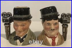 Royal Doulton Character Jugs Laurel and Hardy D7008 / D7009 (with COA)
