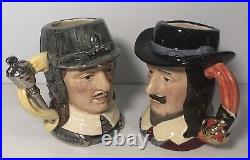 Royal Doulton Character Jugs OLIVER CROMWELL and KING CHARLES I (with COA)