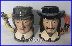 Royal Doulton Character Jugs OLIVER CROMWELL and KING CHARLES I (with COA)