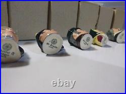 Royal Doulton Charles Dickens Miniature Character Jugs Mugs Set 12 with COA