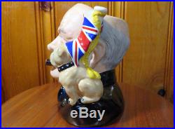 Royal Doulton Churchill Bulldog Union Jack withCert. 1992 jug +plus small Toby too