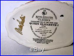 Royal Doulton Classics Toby Mug Jug Queen Elizabeth I D7180 MIB Limited Signed