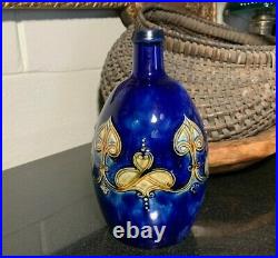 Royal Doulton Cobalt Blue 7 1/2 Whiskey Jug Art Nouveau Design #9609 England