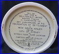 Royal Doulton Commemorative Australia Captain Phillip jug 1938, Ltd Edit, Noke