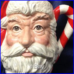 Royal Doulton D6793 Santa Claus Toby Jug 40 Oz Candy Cane Handle Christmas