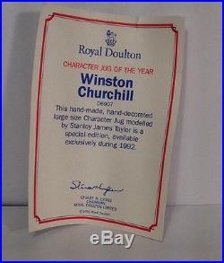 Royal Doulton D6907 Winston Churchill Large Character Jug Of The Year 1992