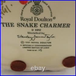 Royal Doulton D6912 THE SNAKE CHARMER Ltd Ed Lrg Character Toby Jug Signed 1991
