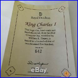 Royal Doulton D6917 KING CHARLES I Large Character Jug + COA Ltd Edition of 2500