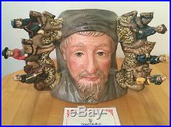 Royal Doulton D7029 Geoffrey Chaucer Large Two-Handled Toby Character Jug with COA