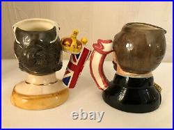 Royal Doulton D7072 D7073 Queen Victoria And Prince Albert Small Character Jugs