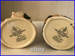 Royal Doulton D7072 D7073 Queen Victoria And Prince Albert Small Character Jugs