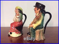 Royal Doulton D7139 & D7140 Romany Male and Romany Female Toby Jug Pair