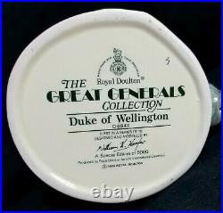 Royal Doulton Duke Of Wellington Toby Jug D6484 Great Generals Spec Edit 7 MINT