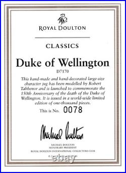 Royal Doulton Duke of Wellington Style 2 Ltd Ed 78/1000 Large Size Character Jug