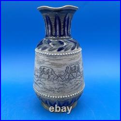 Royal Doulton England Hannah Barlow Lambeth Stoneware Pitcher With Goats