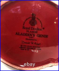 Royal Doulton Flambe Character Jug Aladdin's Genie D6971, with Certificate