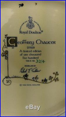 Royal Doulton GEOFFREY CHAUCER Char Jug withCOA D7029 1996 / LE 324/1500 Excellent