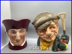 Royal Doulton Group of 2 Character Toby Jugs Cardinal and Gardener Large Size