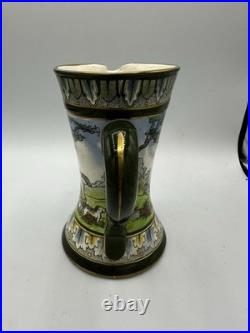Royal Doulton Hunting Scene Pitcher Jug 6.75 Fox Hunt Rider & Hounds c. 1910