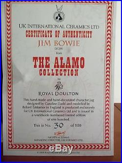 Royal Doulton JIM BOWIE D-7291 ALAMO COLLECTION Character Jug LE 30/100 MINT