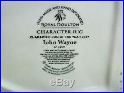 Royal Doulton John Wayne D7269 Character Jug Year 2007 Mint Condition withCOA