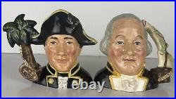 Royal Doulton Jugs FLETCHER CHRISTIAN & CAPTAIN BLIGH D7075 & D7074 (Ltd. Ed.)