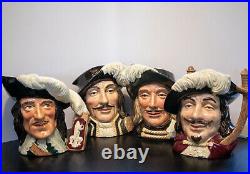 Royal Doulton Jugs- Set Of 4 3 Musketeers Aramis, Porthos, Athos, D'Artagnan