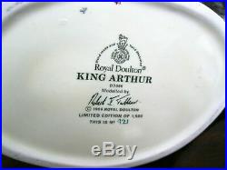 Royal Doulton King Arthur D7055 Merlin D7117 Character Jugs Mint Cond withCOAs