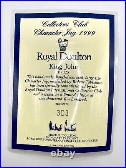 Royal Doulton King John Character Jug D7125 Limited Edition 303/1500