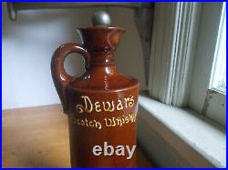 Royal Doulton Kingsware 1909 Dewars Scotch Whiskey Town Crier Pottery Jug Oyez