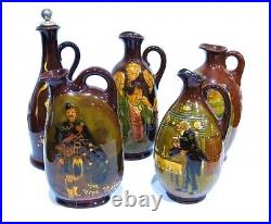 Royal Doulton Kingsware Dewar's Whiskey Flask Bottle Jug, George The Guard 1909