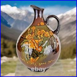 Royal Doulton Kingsware He's Jolly Good Fellow Globular Whisky Flask Jug 1923