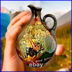Royal Doulton Kingsware He's Jolly Good Fellow Globular Whisky Flask Jug 1923